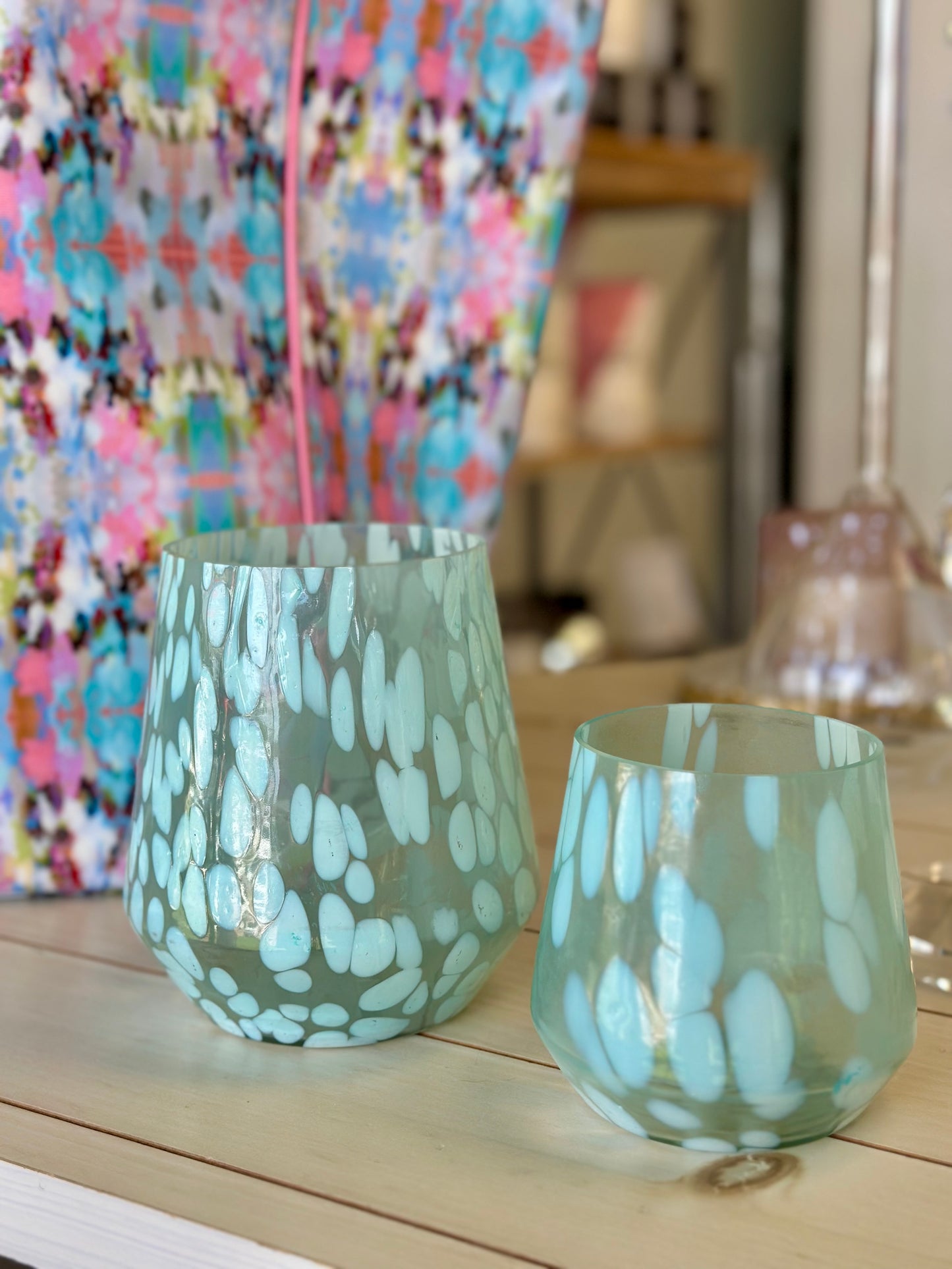 Small Aqua Glass Vase