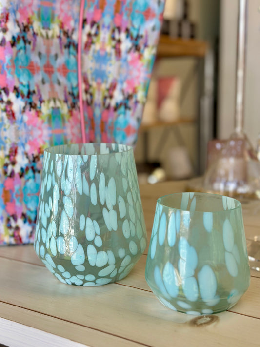 Small Aqua Glass Vase