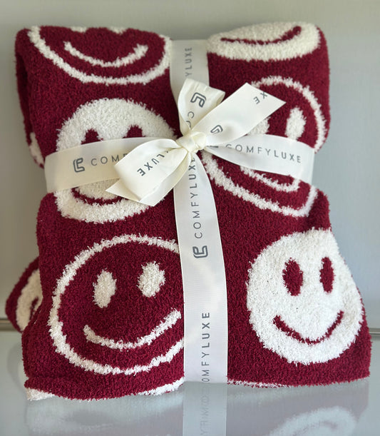 Cozy Luxe Smiley Blanket