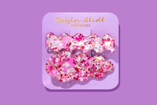 Taylor Elliott Designs Pink Hair Clip Set