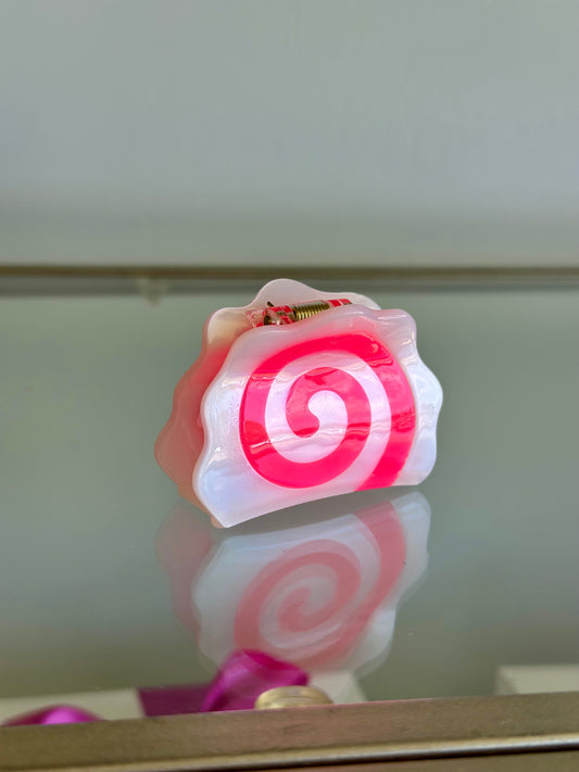 Pink Swirl Hair Clip