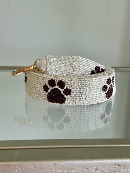 Paw Print Beaded Purse Strap