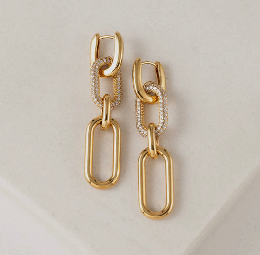 Lover's Tempo Solana Paperclip Triple Drop Hoop Earrings