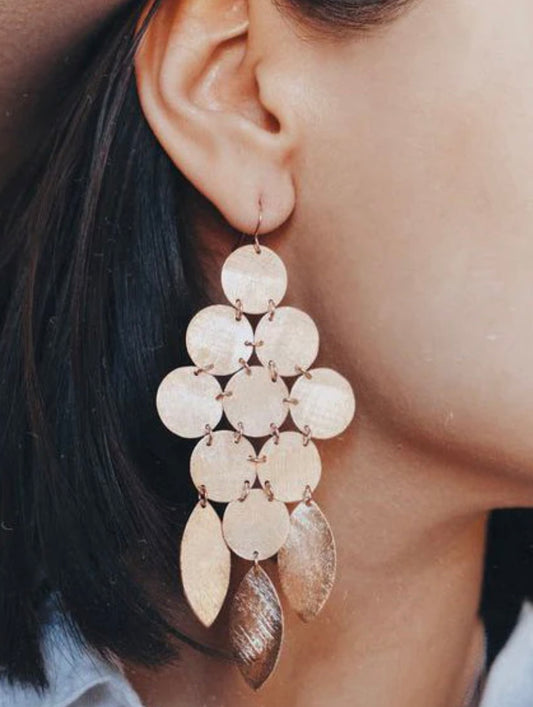 Marcia Moran Beatrix Classic Statement Earrings - Rose Gold