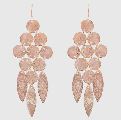 Marcia Moran Beatrix Classic Statement Earrings - Rose Gold