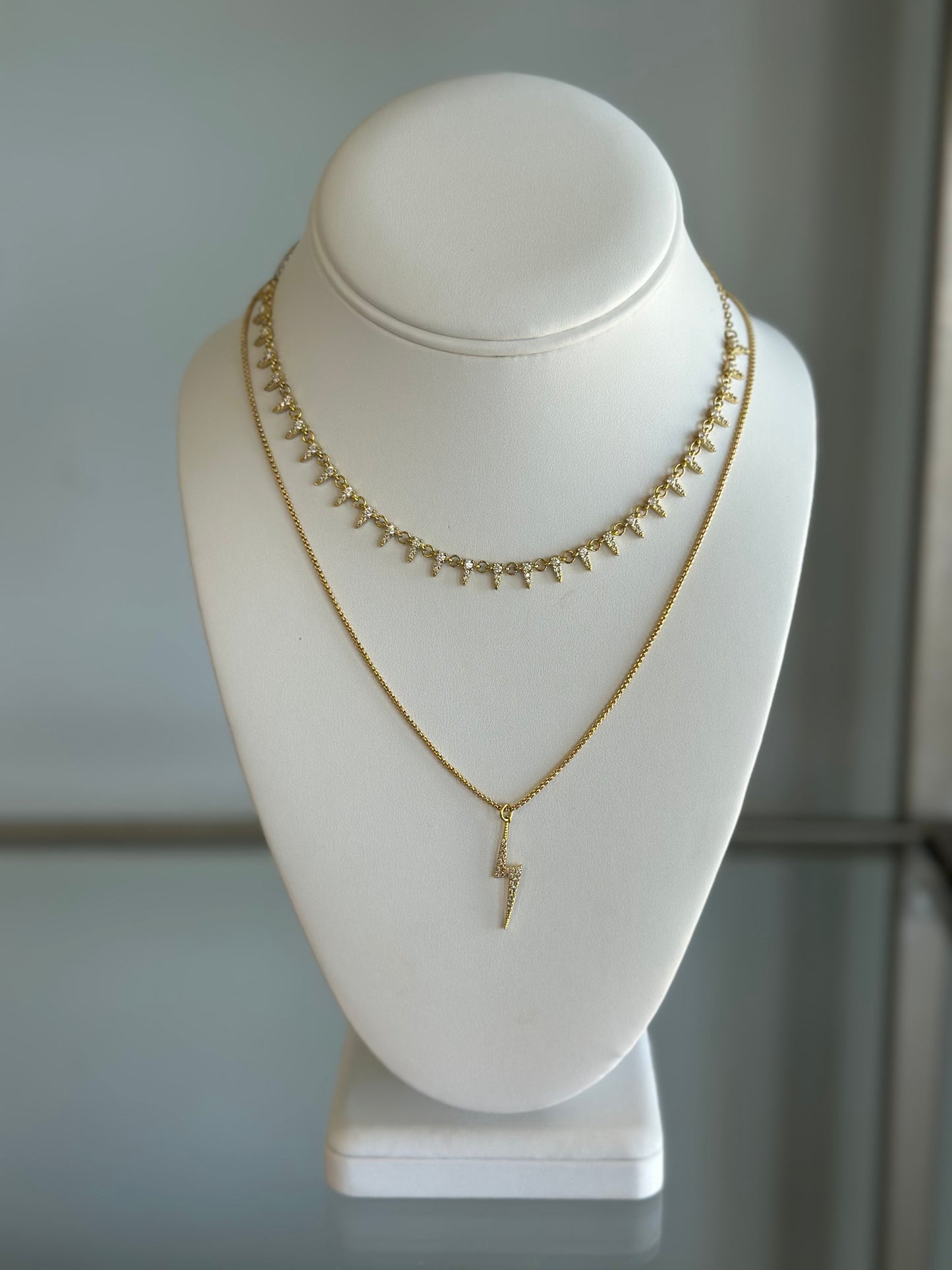 Klassy Rounds Lightning Bolt Necklace