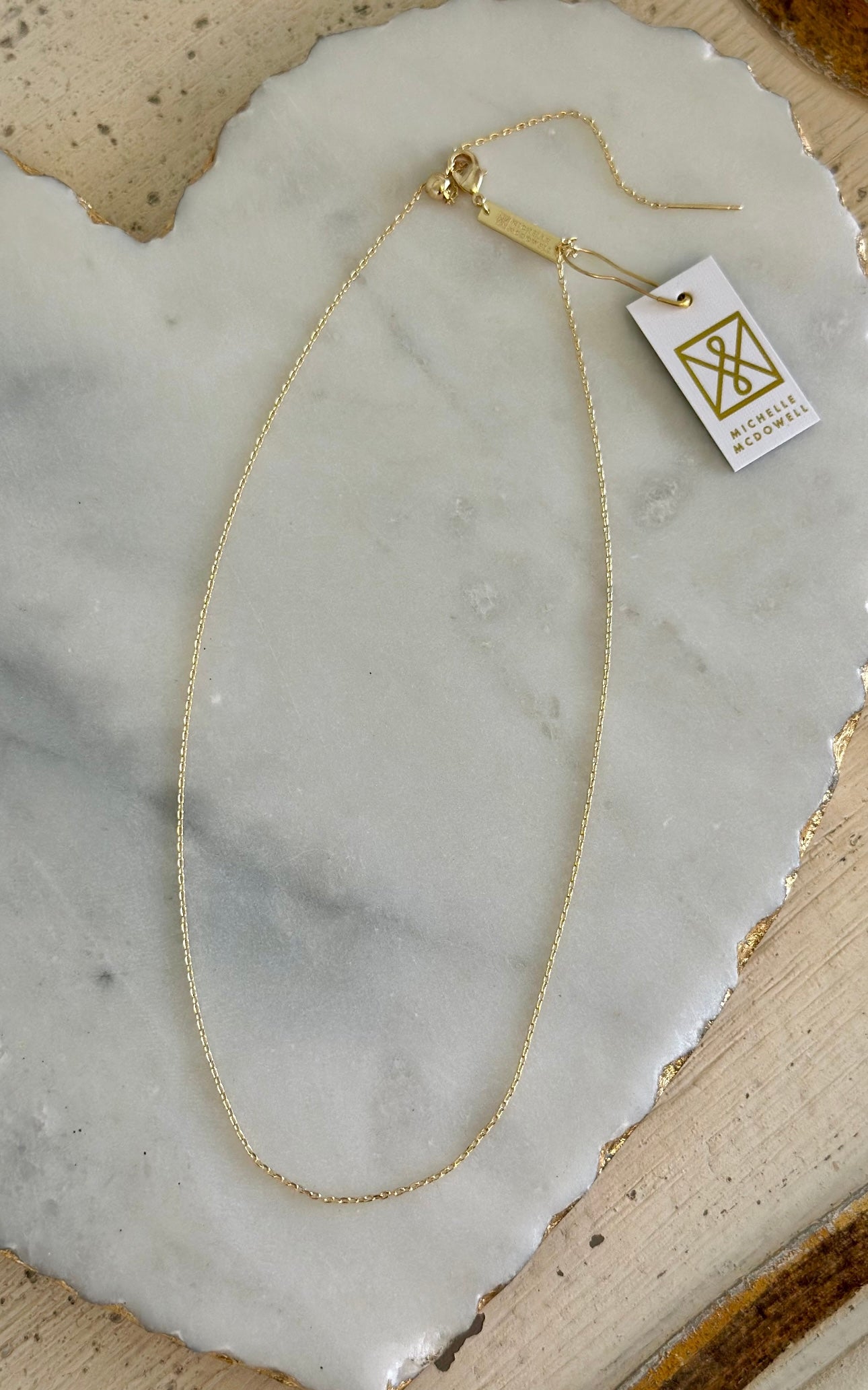 Michelle McDowell Adjustable Length Luxe Charm Bar Necklace