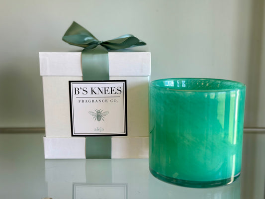 B's Knees Colored Glass 3 Wick Candle - Aleja
