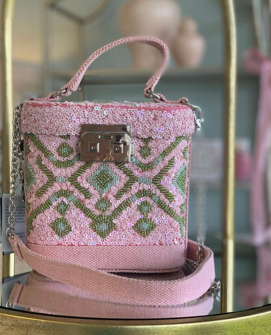 America & Beyond Pink Muse Embellished Bag
