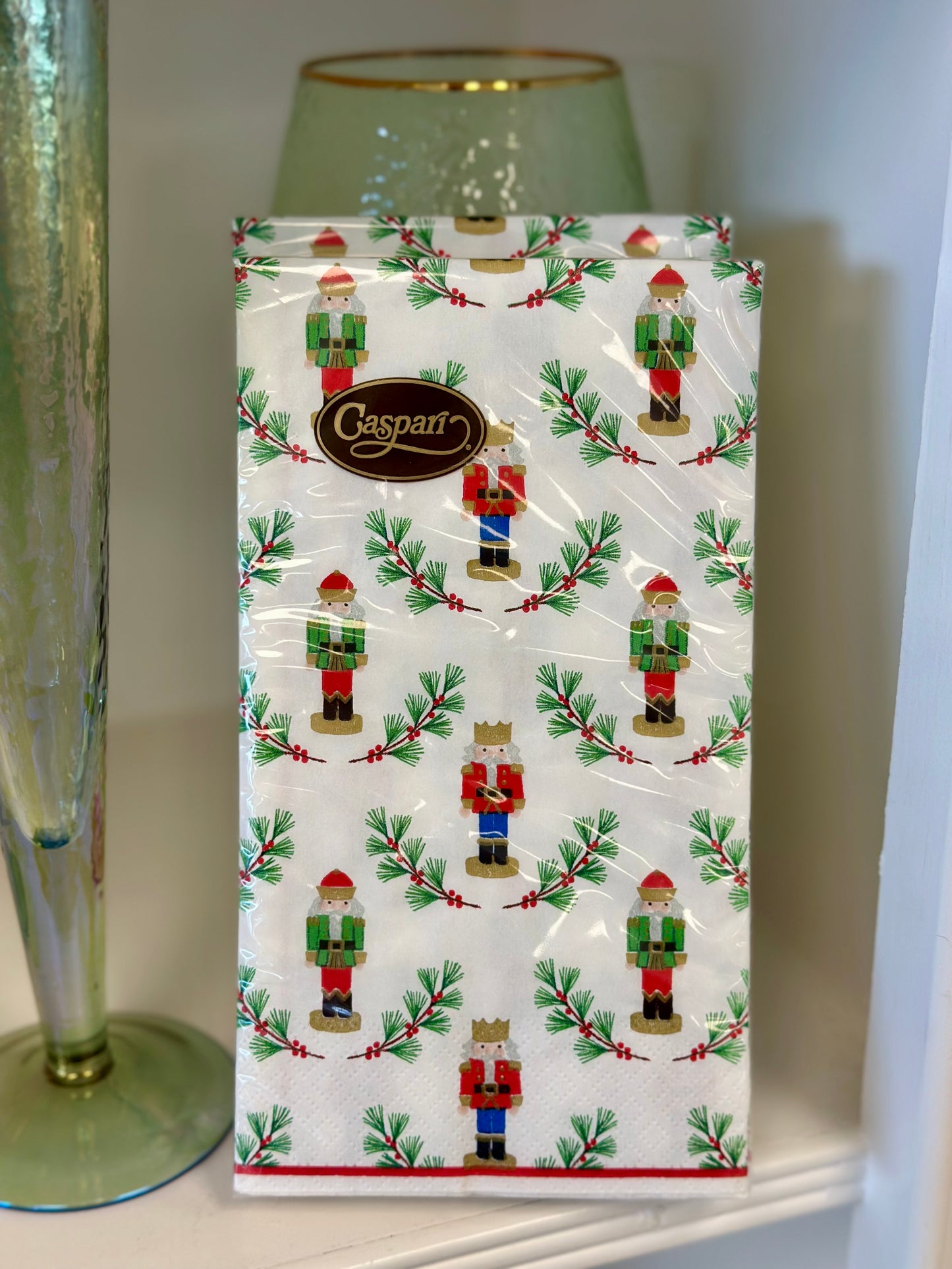 Caspari Guest Towel Napkins - Little Nutcracker