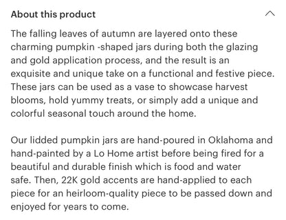 Lo Home Small Orange Pumpkin
