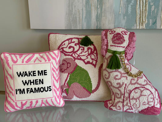 Wake Me When I'm Famous Embroidered Pillow