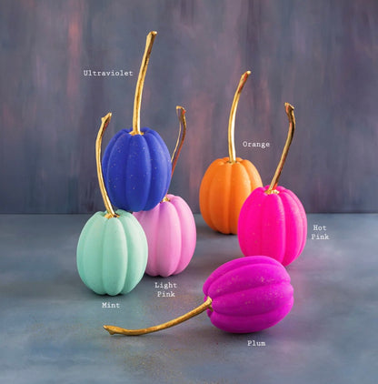 Glitterville Large Paper Mache Pumpkin - Ultraviolet