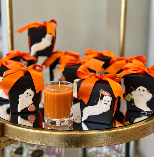 Halloween Votive - Ghost with Bow