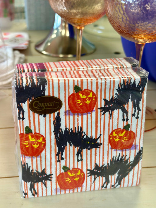 Caspari Cocktail Napkins - Halloween Cats