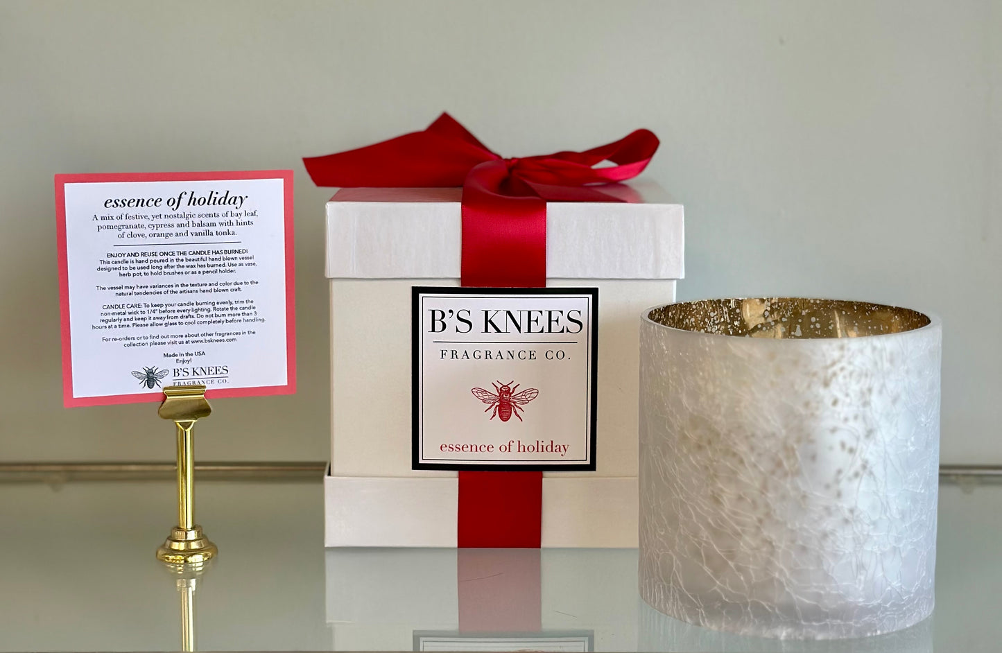 B's Knees Large 3 Wick Candle - Essence of Holiday