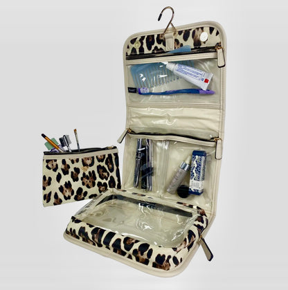 PurseN Getaway Toiletry Case - Cream Leopard