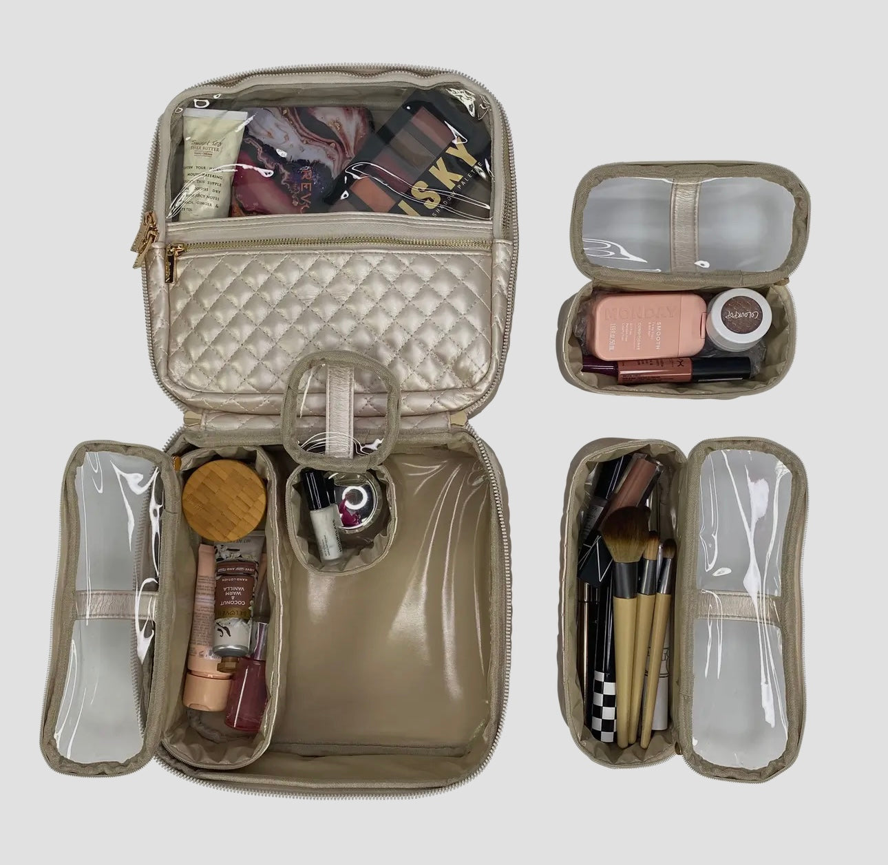 PurseN Mini Diva Makeup Case - Pearl Quilted