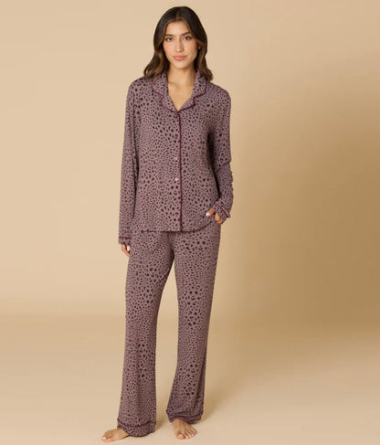 Softies Aria Slim Notch Collar PJ Pant Set - Wild Driftwood