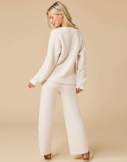 Softies Marshmallow V-Neck Luxe Lounge Set - Almond