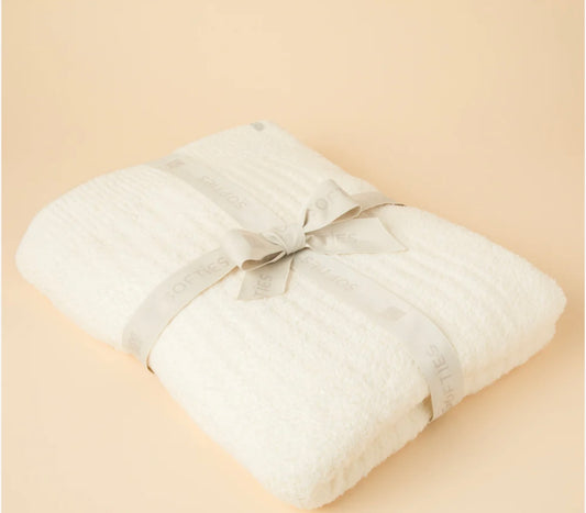 Softies 50" x 70" Solid Marshmallow Rib Blanket - Almond