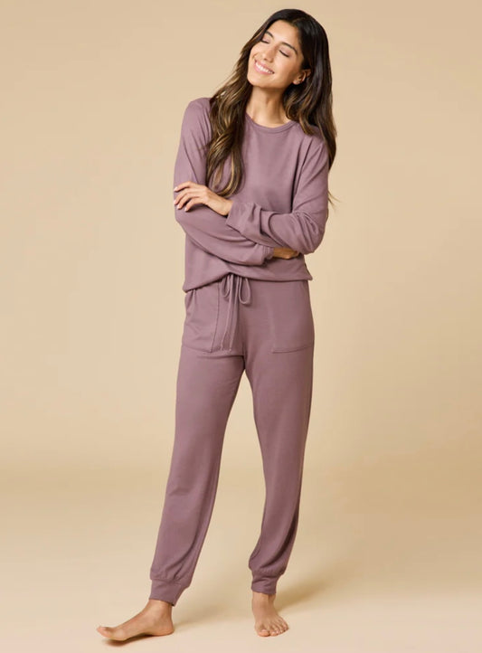 Softies Dream Jersey Crew Neck Lounge Set - Driftwood